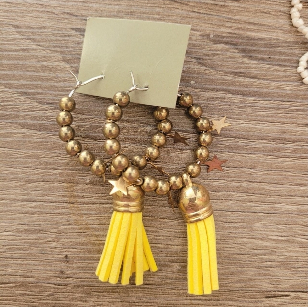 Starburst Beaded Hoop Earrings